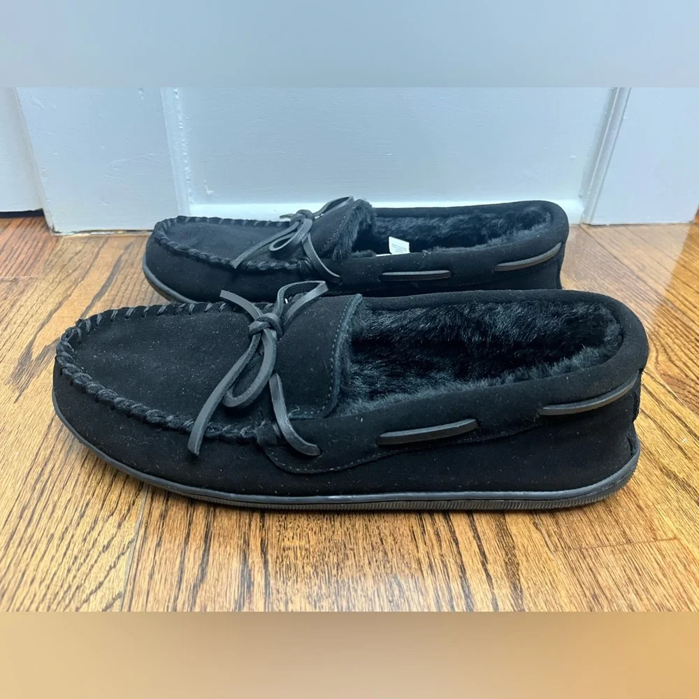 J.Crew Sherpa-lined suede slippers